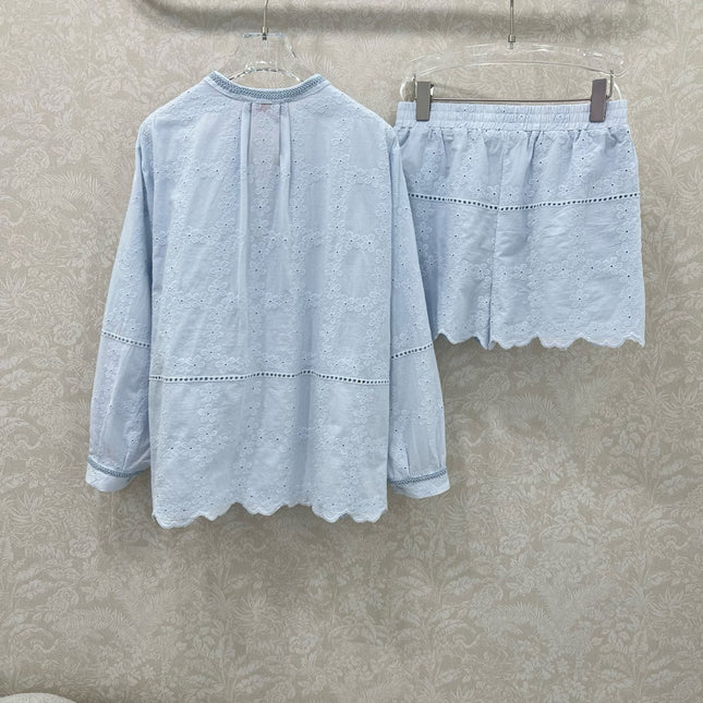 VALENTINO LONG-SLEEVE TOP AND SHORTS SET 275213