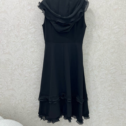 DIOR SLEEVELESS DRESS WITH RUFFLED SHOULDERS AND HEM 269143