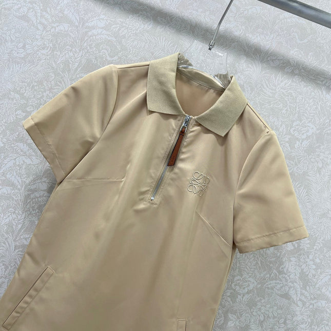 LOEWE SHORT-SLEEVE SHIFT DRESS WITH SIDE POCKETS