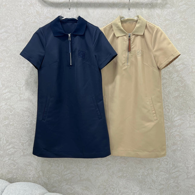 LOEWE SHORT-SLEEVE SHIFT DRESS WITH SIDE POCKETS 269160
