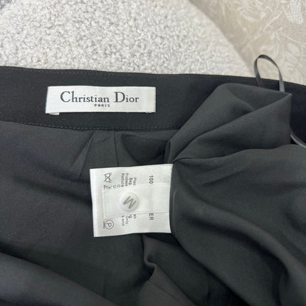 DIOR BLACK RUFFLED SKIRT WITH PEARL EMBELLISHMENTS