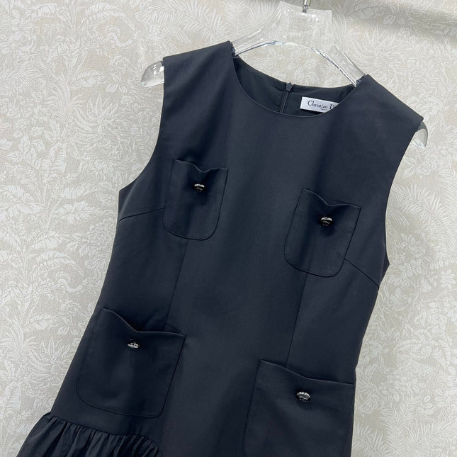 DIOR BLACK SLEEVELESS DRESS 269198