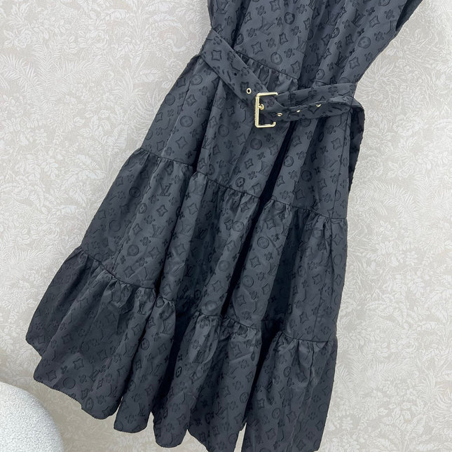 LV BLACK SLEEVELESS DRESS WITH BELT 269226