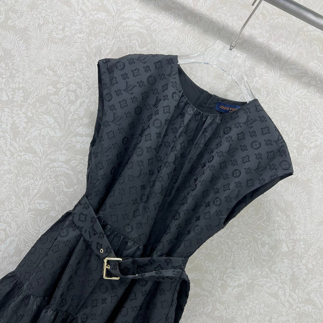 LV BLACK SLEEVELESS DRESS WITH BELT 269226