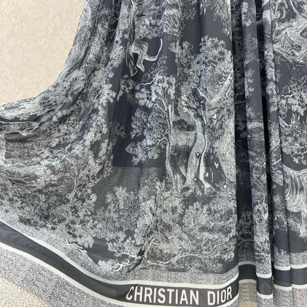 DIOR SPAGHETTI STRAP DRESS IN DARK GREY