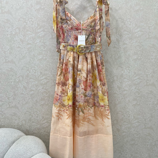 ZIMMERMANN SHORT HERRINGBONE DRESS IN PLUM PURPLE 269372