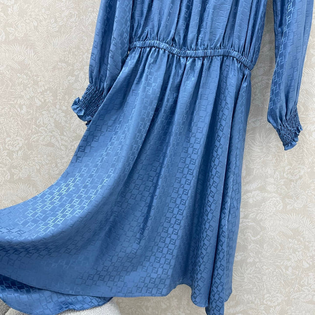 FENDI PATTERNED JACQUARD SILK DRESS 275108