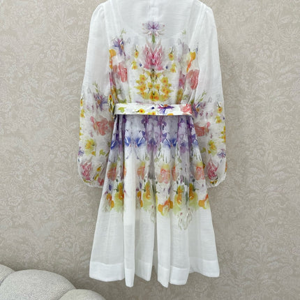 ZIMMERMANN SHORT DRESS WITH A STAND COLLAR 275119