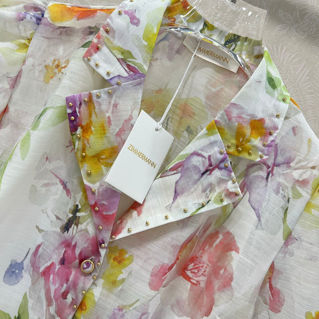 ZIMMERMANN SET OF SHORT-SLEEVE SHIRT AND TAILORED SHORTS 275122