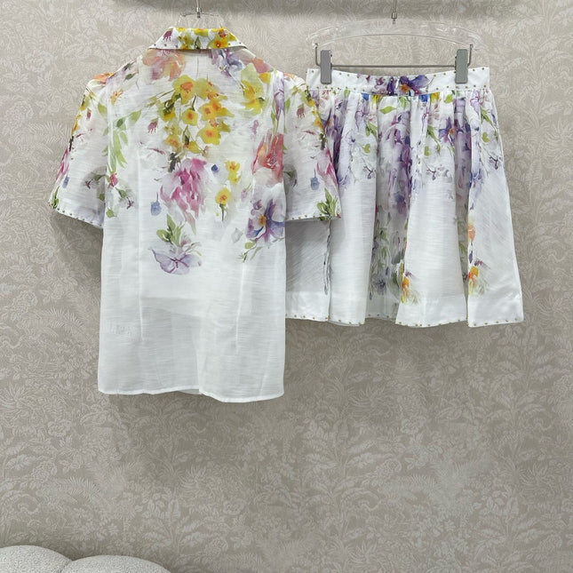 ZIMMERMANN SET OF SHORT-SLEEVE SHIRT AND TAILORED SHORTS 275122