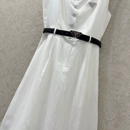 PRADA LONG DRESS WITH ELASTIC WAISTBAND 275252