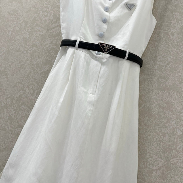 PRADA LONG DRESS WITH ELASTIC WAISTBAND 275252