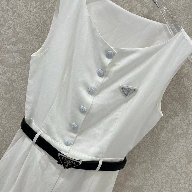 PRADA LONG DRESS WITH ELASTIC WAISTBAND 275252