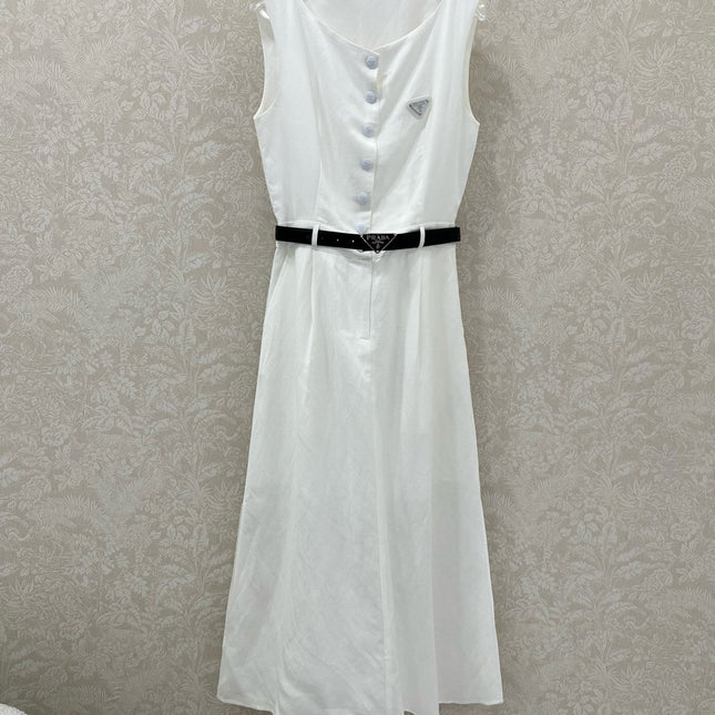 PRADA LONG DRESS WITH ELASTIC WAISTBAND 275252