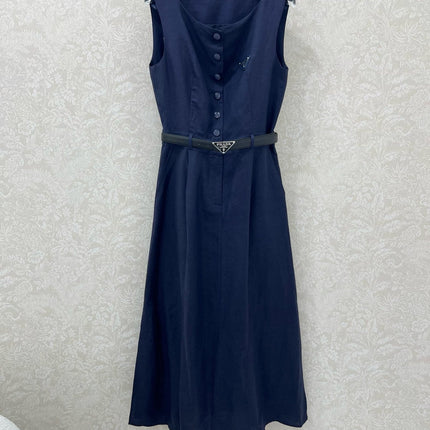PRADA LONG DRESS WITH ELASTIC WAISTBAND 275254