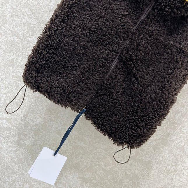 MONCLER 25S SHAGGY VEST IN BROWN 103
