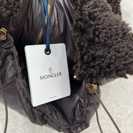 MONCLER 25S SHAGGY VEST IN BROWN 103