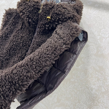 MONCLER 25S SHAGGY VEST IN BROWN 103