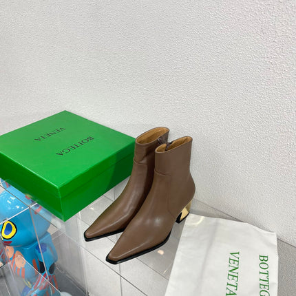 TEX ANKLE BOOT IN MEDIUM BROWN CALFSKIN