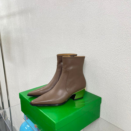 TEX ANKLE BOOT IN MEDIUM BROWN CALFSKIN