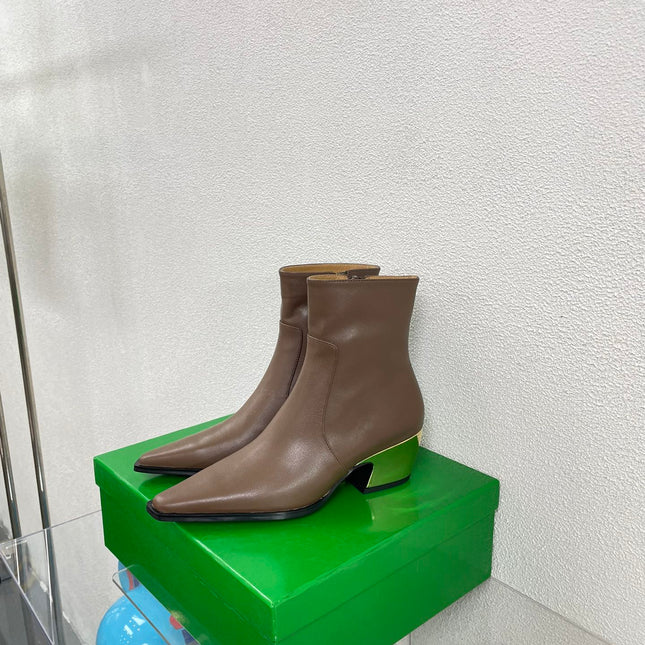 TEX ANKLE BOOT IN MEDIUM BROWN CALFSKIN