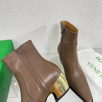 TEX ANKLE BOOT IN MEDIUM BROWN CALFSKIN