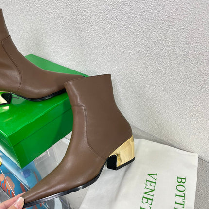 TEX ANKLE BOOT IN MEDIUM BROWN CALFSKIN