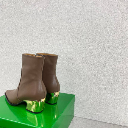 TEX ANKLE BOOT IN MEDIUM BROWN CALFSKIN