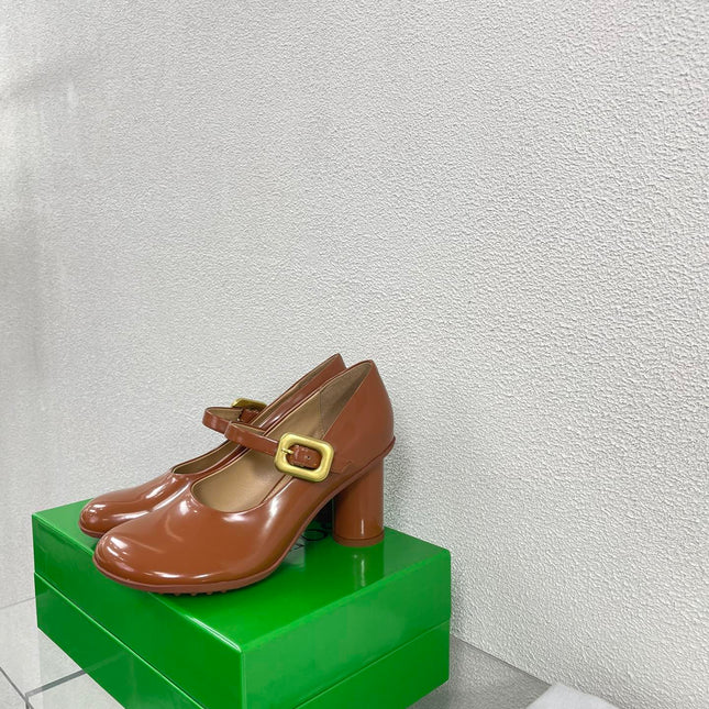 ATOMIC MARY-JANE PUMP 9 CM IN BRONZE BROWN CALFSKIN