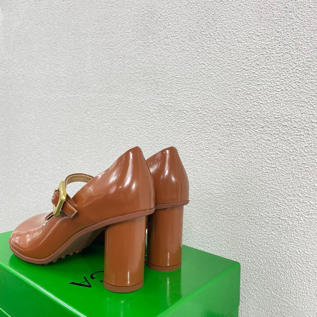 ATOMIC MARY-JANE PUMP 9 CM IN BRONZE BROWN CALFSKIN