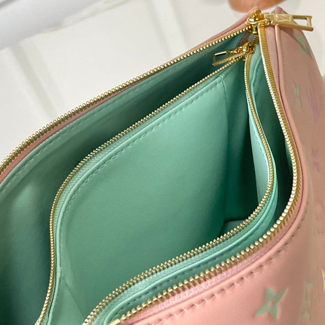 COUSSIN PM 26 IN JASMINE PINK MONOGRAM EMBOSSED LAMBSKIN