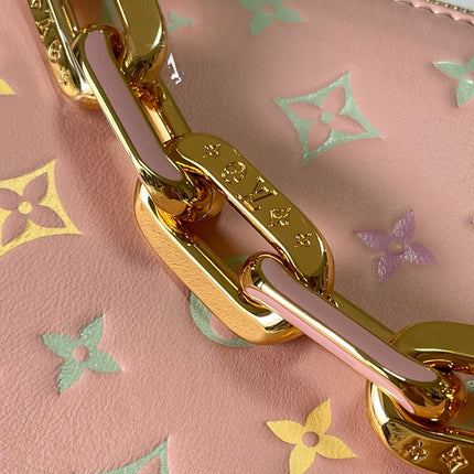 COUSSIN PM 26 IN JASMINE PINK MONOGRAM EMBOSSED LAMBSKIN