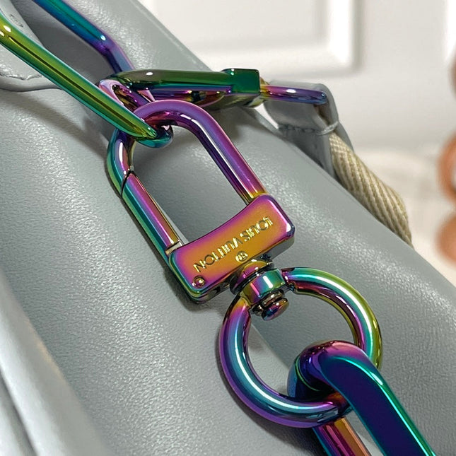 COUSSIN PM 26 IN GRAY MONOGRAM EMBOSSED LAMBSKIN