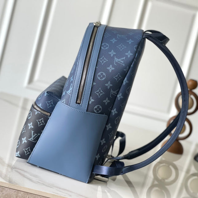 DISCOVERY BACKPACK PM 38 AEGEAN BLUE AND BLACK MONOGRAM GRADIENT CANVAS