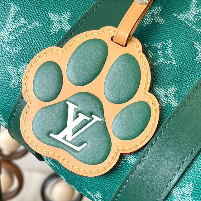KEEPALL BANDOULIÈRE 25 IN GREEN MONOGRAM HERITAGE CANVAS