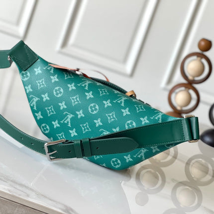 RUSH BUMBAG 30 IN GREEN MONOGRAM HERITAGE CANVAS