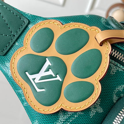RUSH BUMBAG 30 IN GREEN MONOGRAM HERITAGE CANVAS