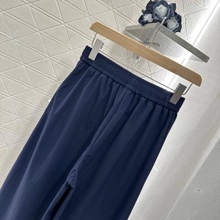 MIUMIU HIGH-WAISTED WIDE-LEG PANTS WITH BOW 276652