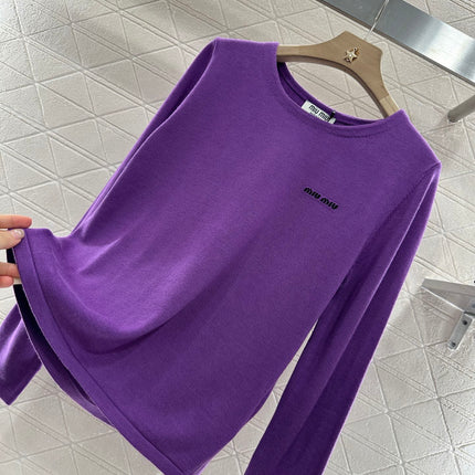 MIU 25S TEXT LOGO KNIT TOP 265531