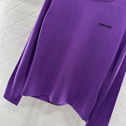 MIU 25S TEXT LOGO KNIT TOP 265531