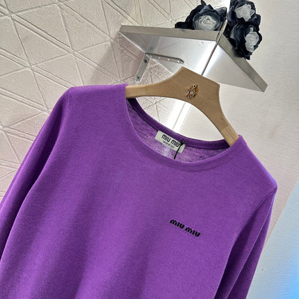 MIU 25S TEXT LOGO KNIT TOP 265531