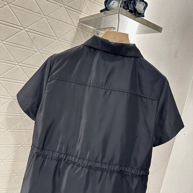PRAD 25S SHORT SLEEVE DRAWSTRING DRESS 265563