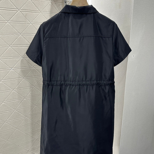 PRAD 25S SHORT SLEEVE DRAWSTRING DRESS 265563