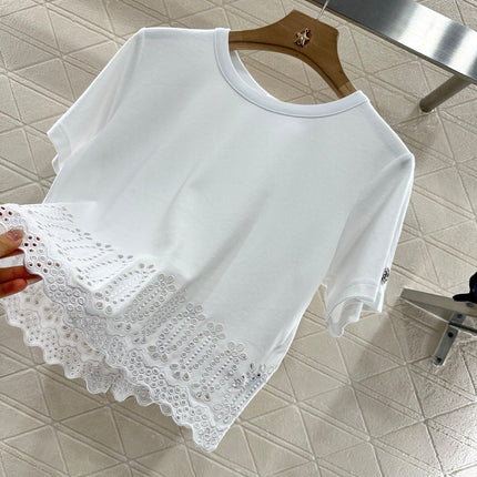 LV 25S EMBROIDERED CROP TEE IN COTTON 265558