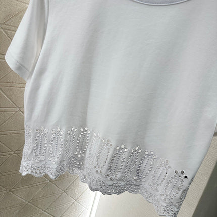 LV 25S EMBROIDERED CROP TEE IN COTTON 265558
