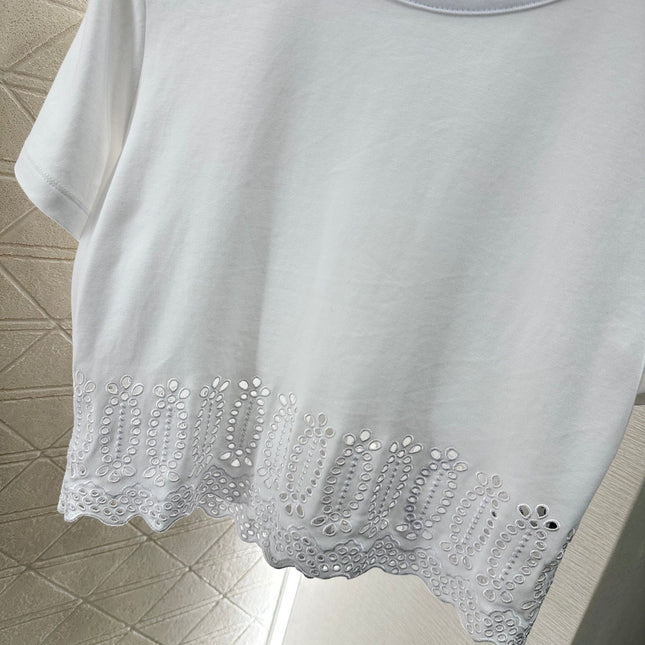 LV 25S EMBROIDERED CROP TEE IN COTTON 265558