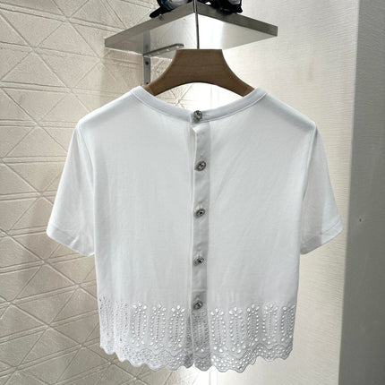 LV 25S EMBROIDERED CROP TEE IN COTTON 265558