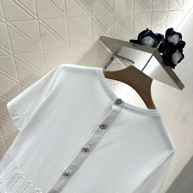 LV 25S EMBROIDERED CROP TEE IN COTTON 265558