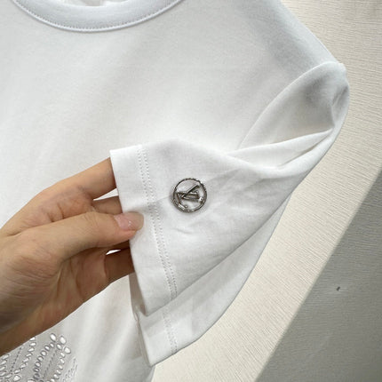 LV 25S EMBROIDERED CROP TEE IN COTTON 265558