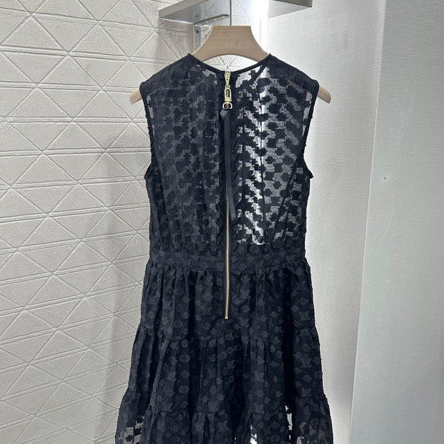 LV 25S SLEEVELESS JACQUARD DRESS 265590